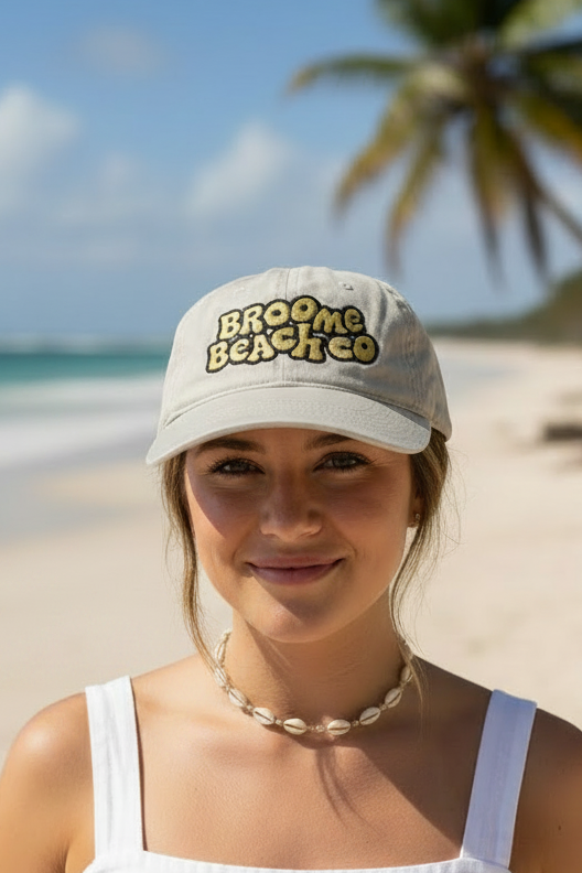 Washed Cotton Dad Cap - Bone Gold Bubble