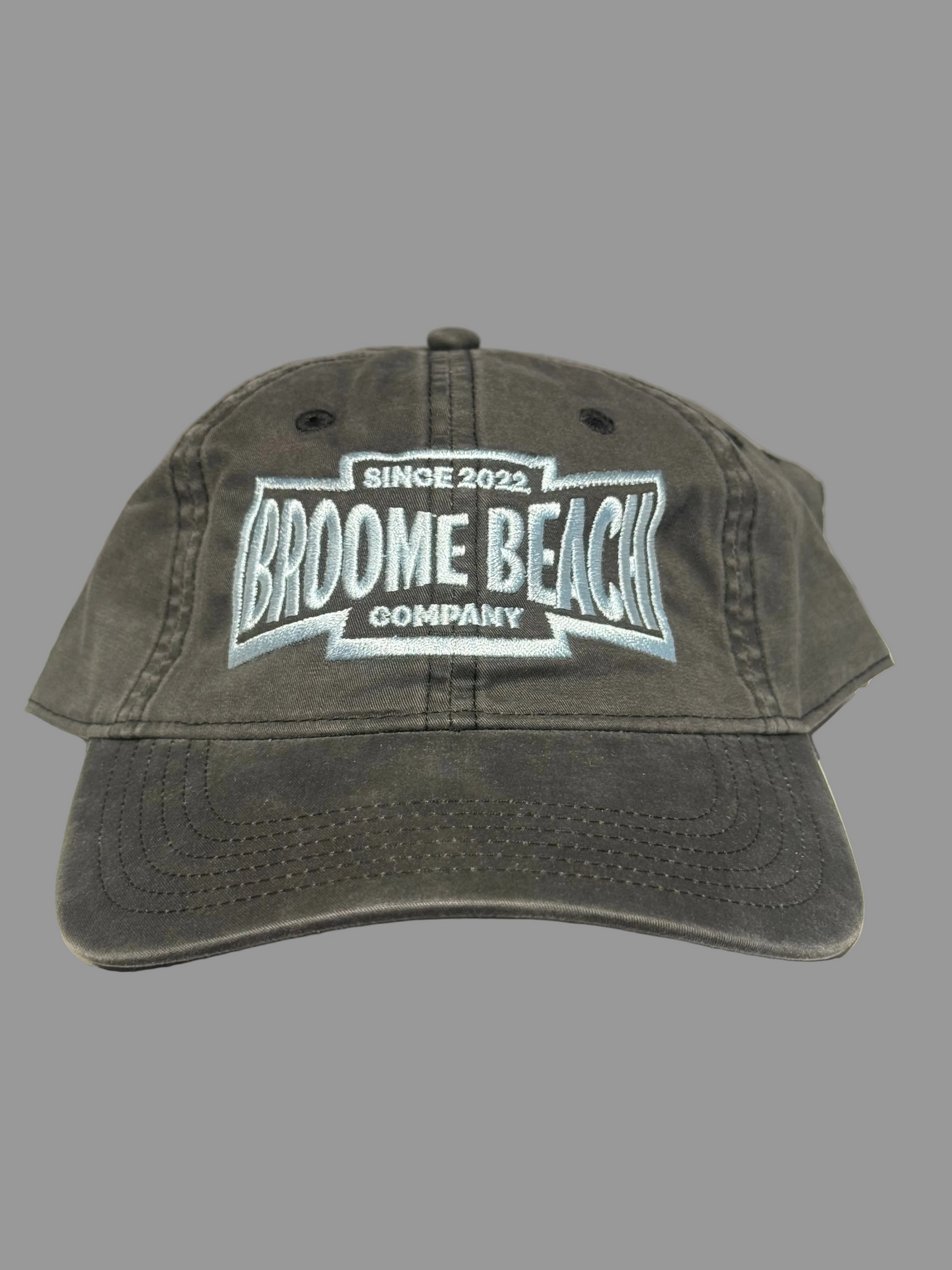 Washed Cotton Dad Cap - Faded Grey & Smoke Moto