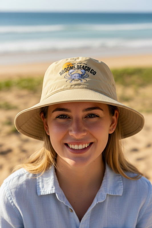 Beach Brimmed Fishing Hat - Mudcrab Khaki