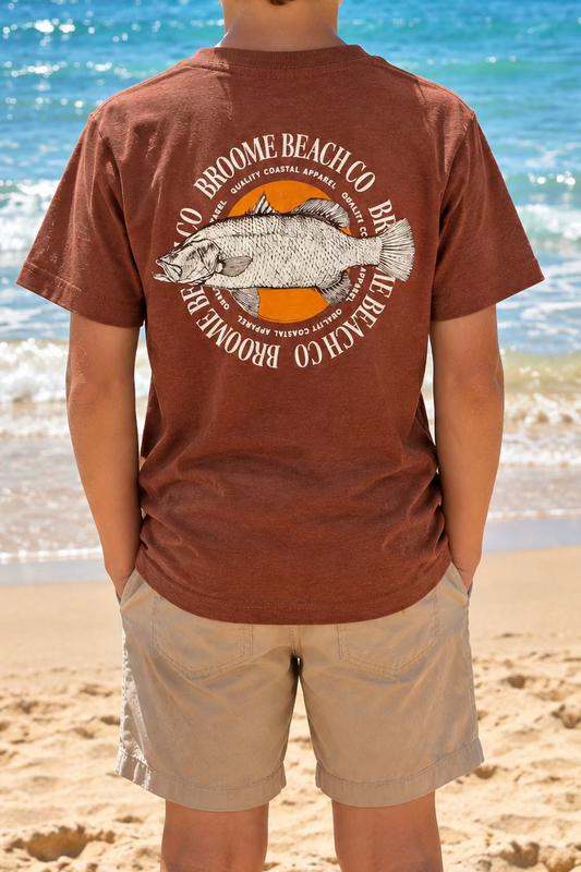 Kids Mini Coast Tee - Pindan Barra Walnut