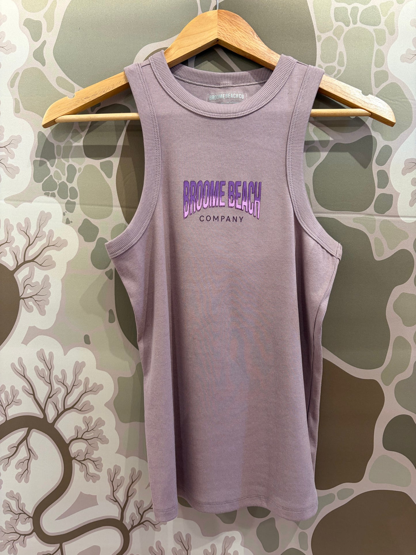 Ladies Ribbed Longline Tank - Retro Fade Mauve