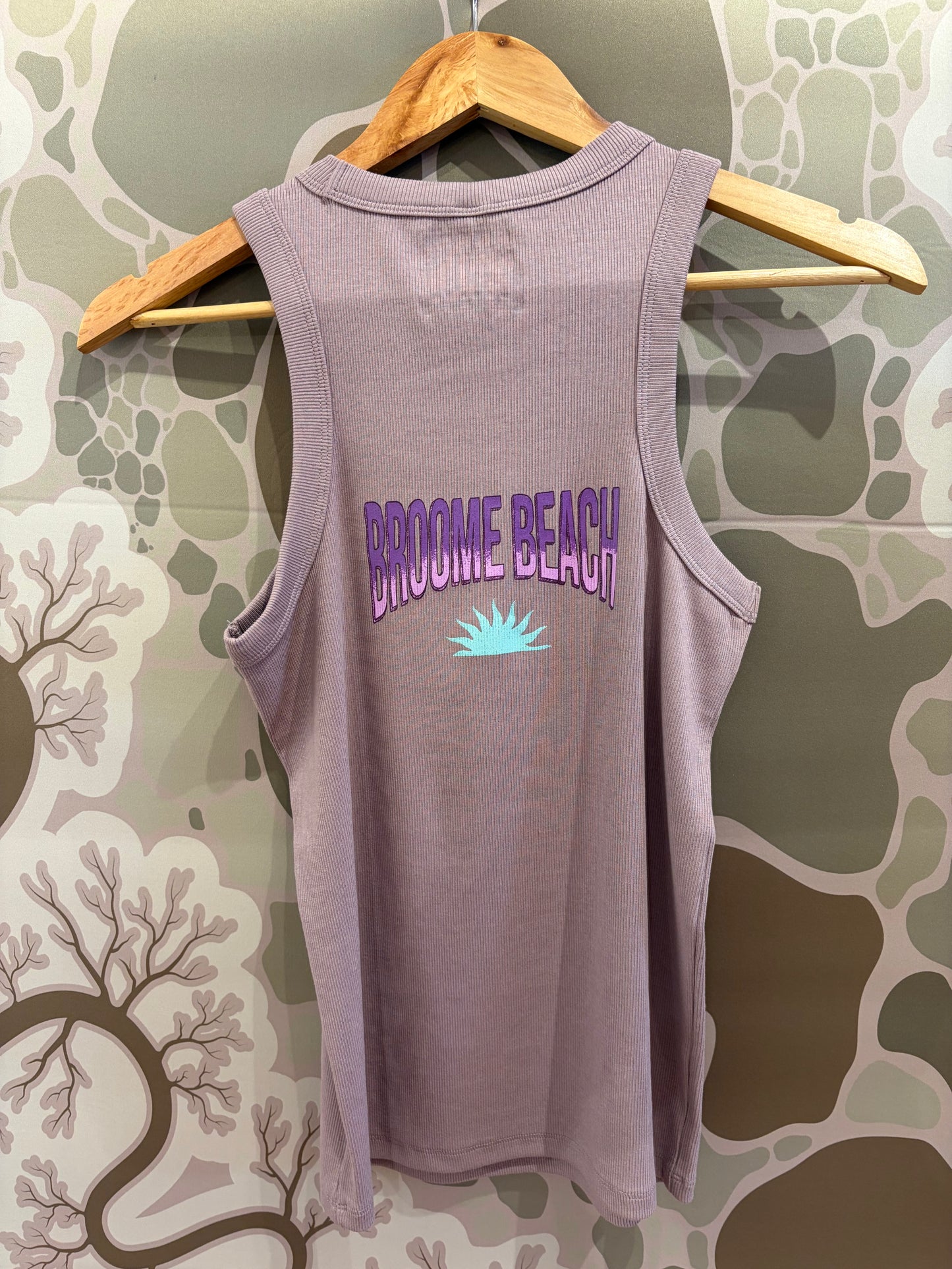 Ladies Ribbed Longline Tank - Retro Fade Mauve