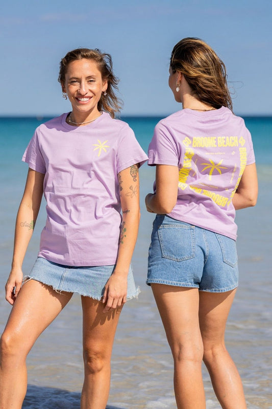 Ladies Dune Tee - Lilac with Yellow