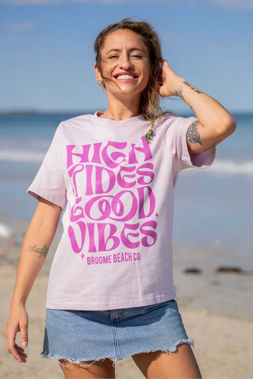 Ladies Heavy Tee - Lilac High Tides