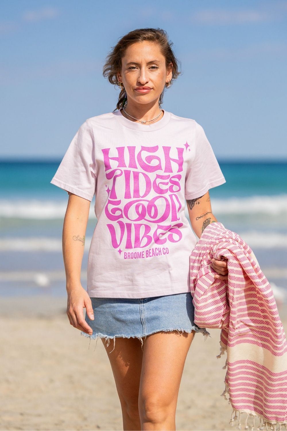 Ladies Heavy Tee - Lilac High Tides