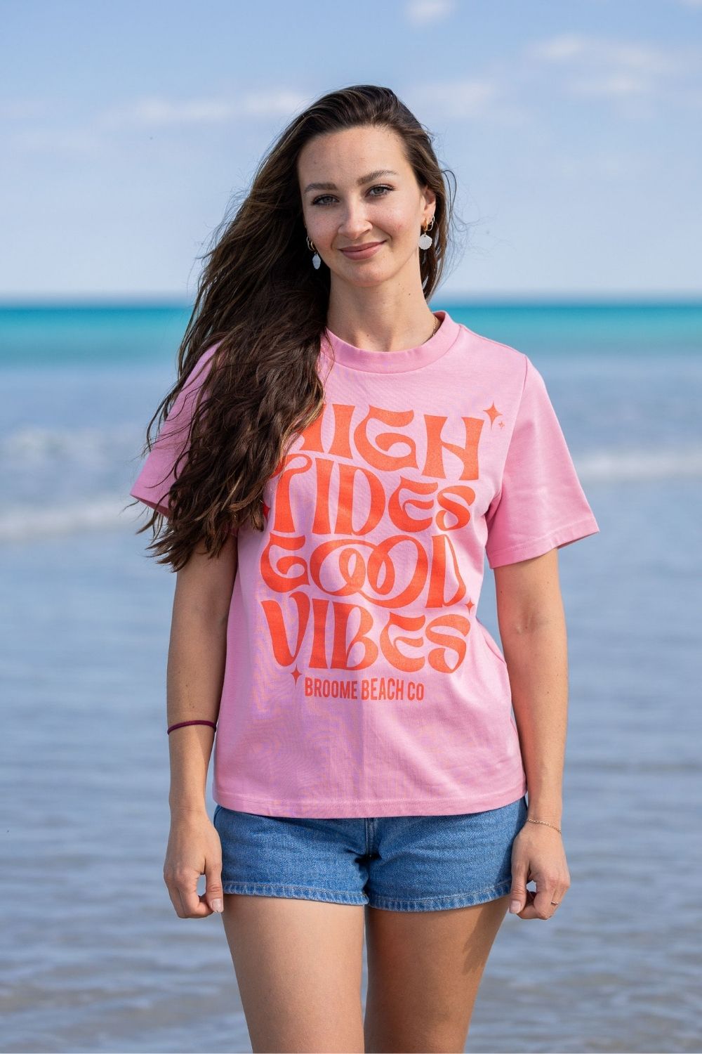 Ladies Heavy Tee - Pink High Tides