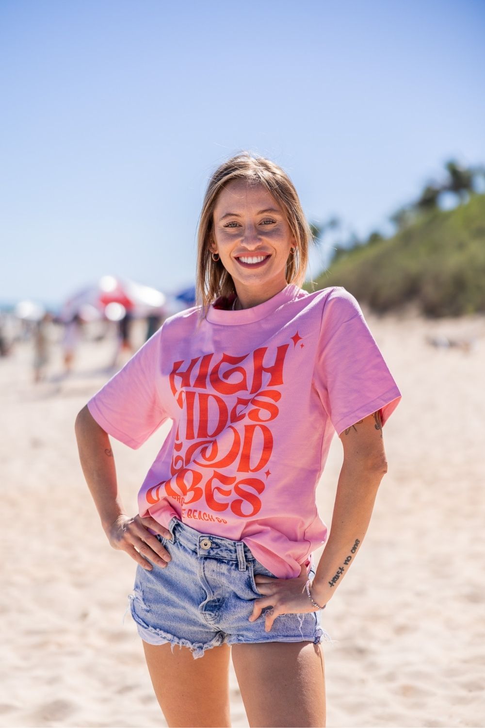 Ladies Heavy Tee - Pink High Tides
