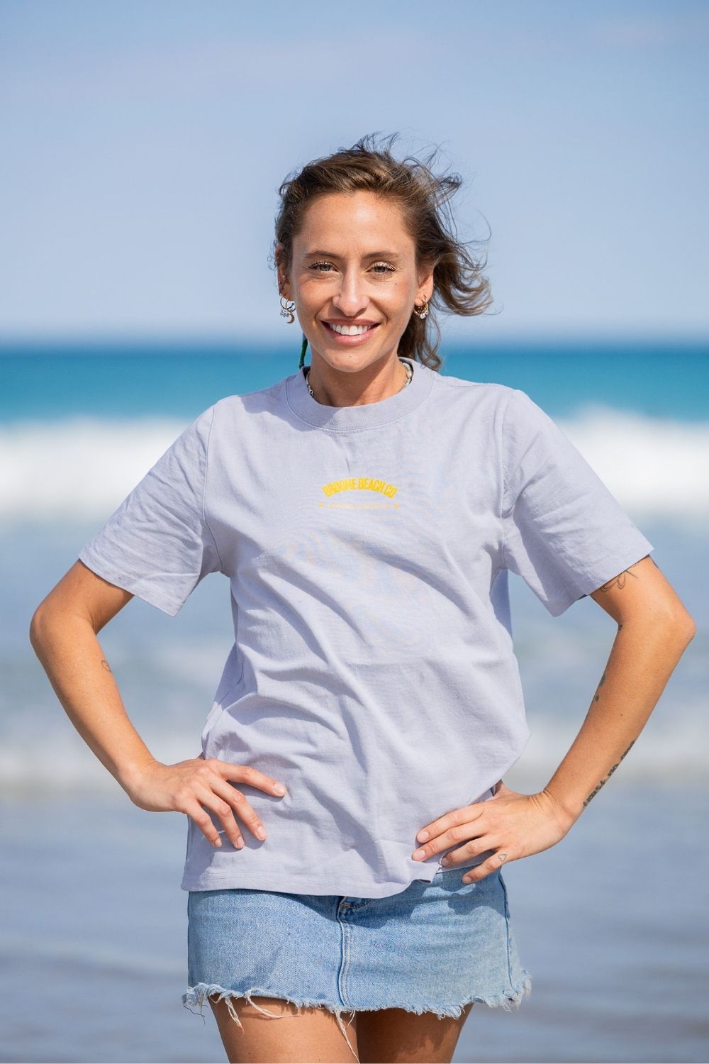 Ladies Heavy Tee - Washed Blue