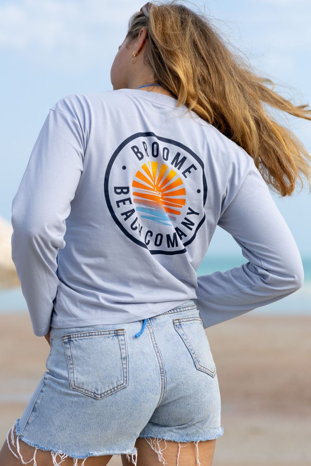 Ladies Long Sleeve Bell Tee - Light Blue