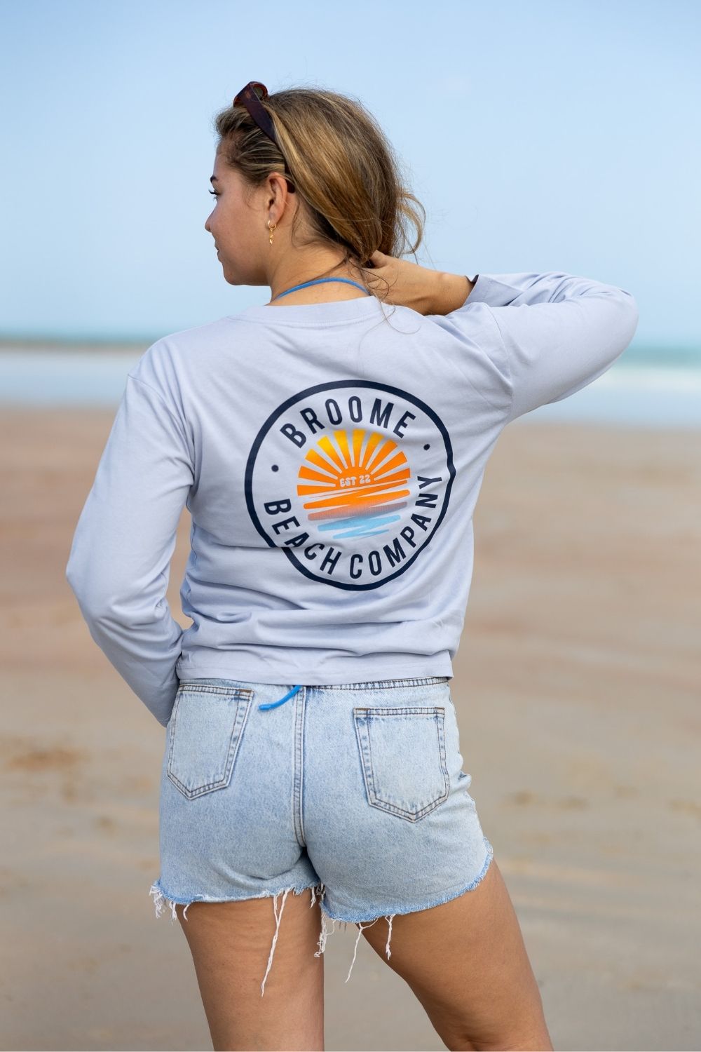 Ladies Long Sleeve Bell Tee - Light Blue