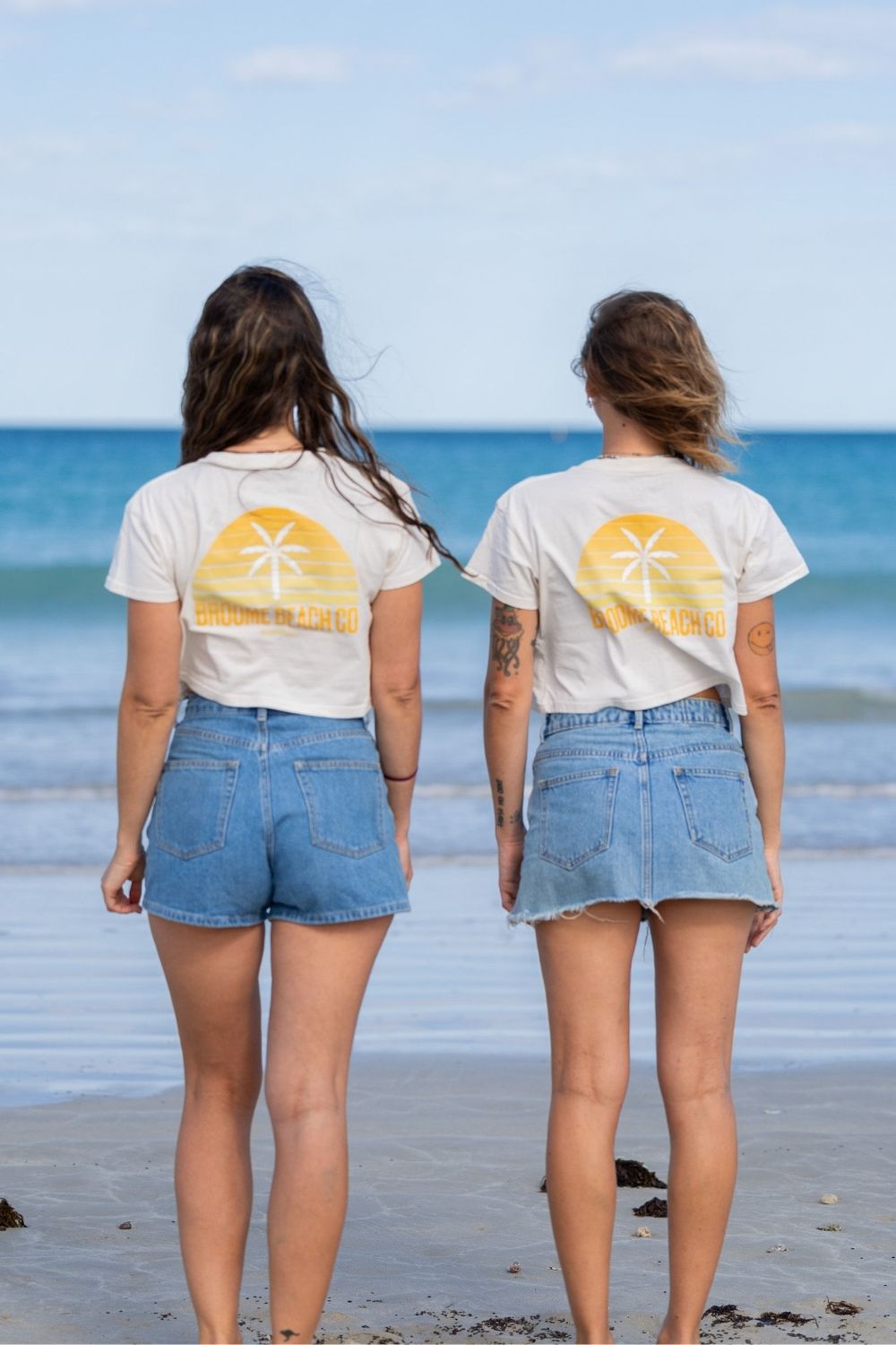 Ladies Crop Box Tee - Sand