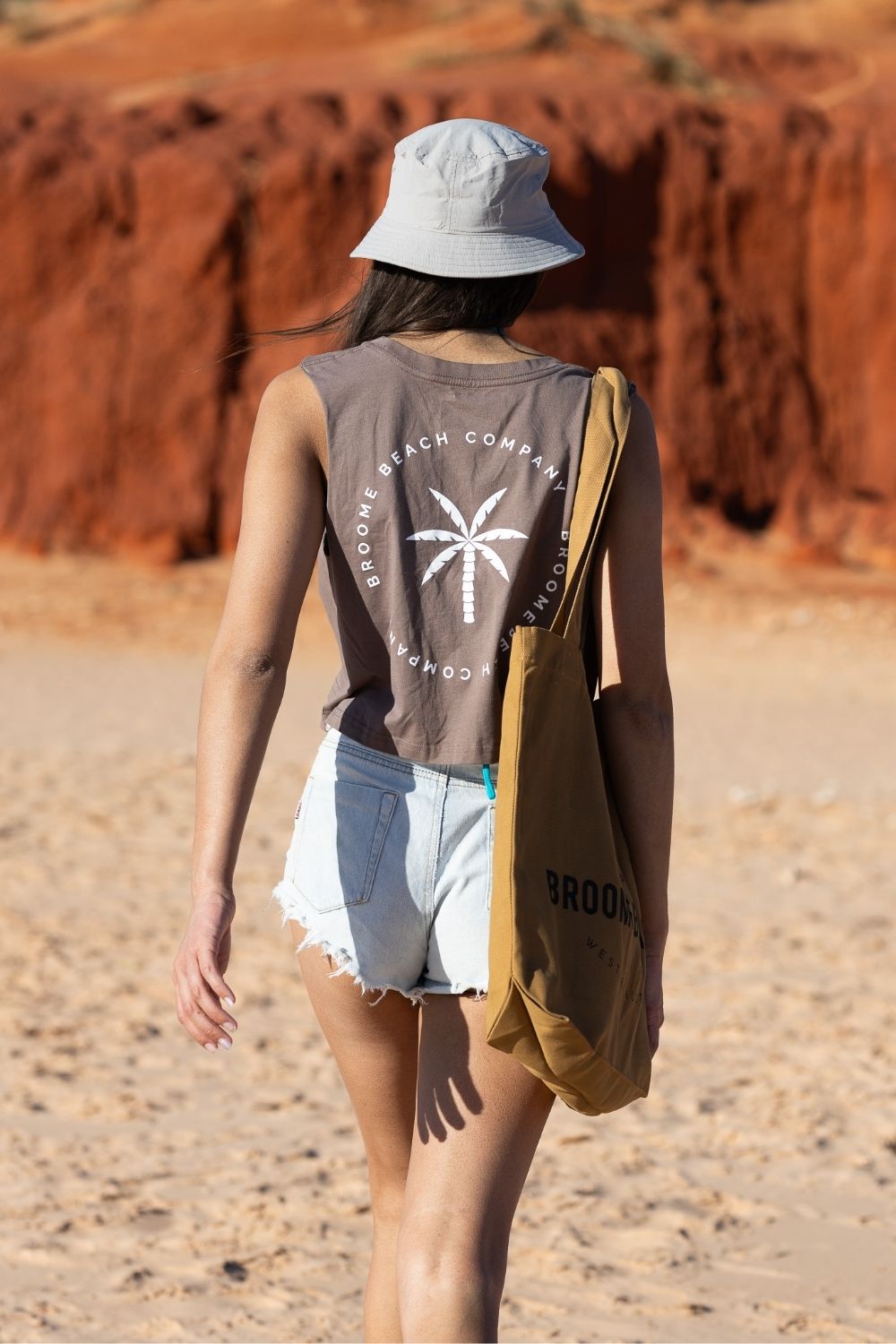 Ladies Crop Tank - Hazelnut Brown