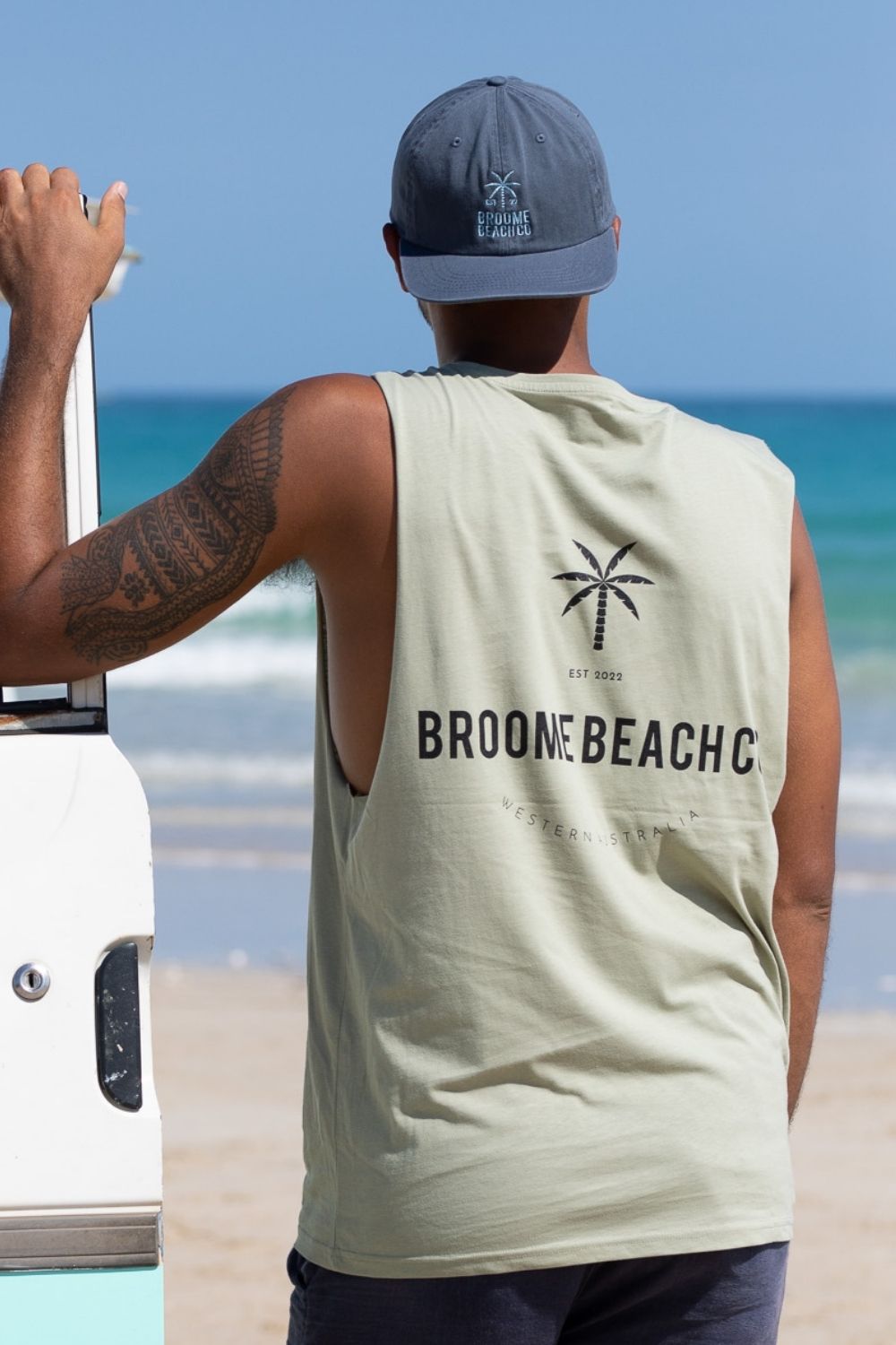 Beach Cut Off Tank - Sage