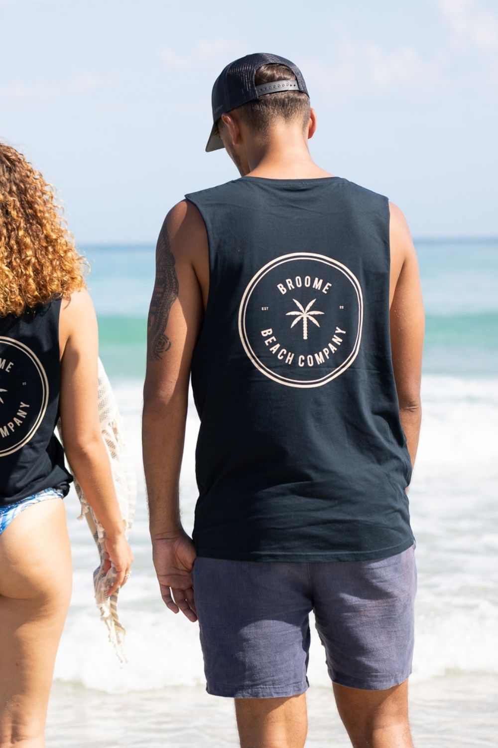 Beach Cut Off Tank - Navy