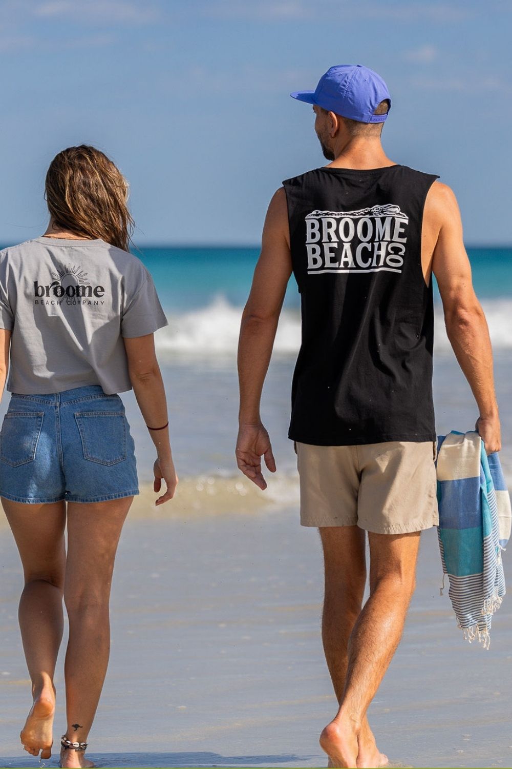 Beach Cut Off Tank - Black Croc