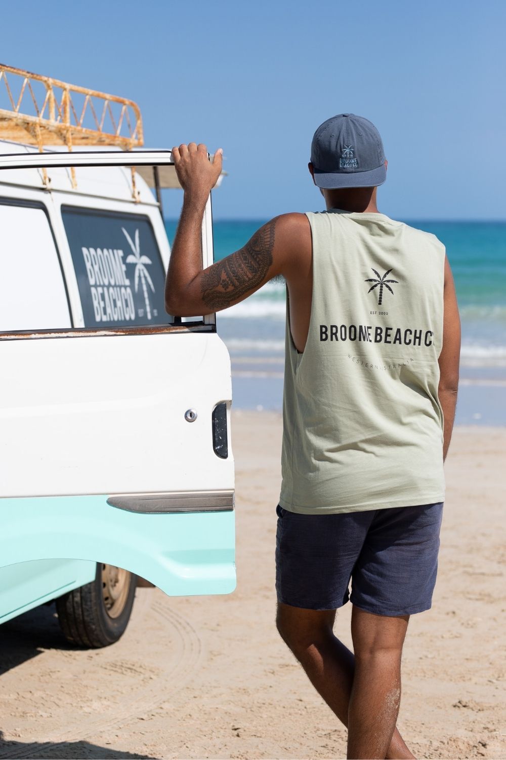 Beach Cut Off Tank - Sage