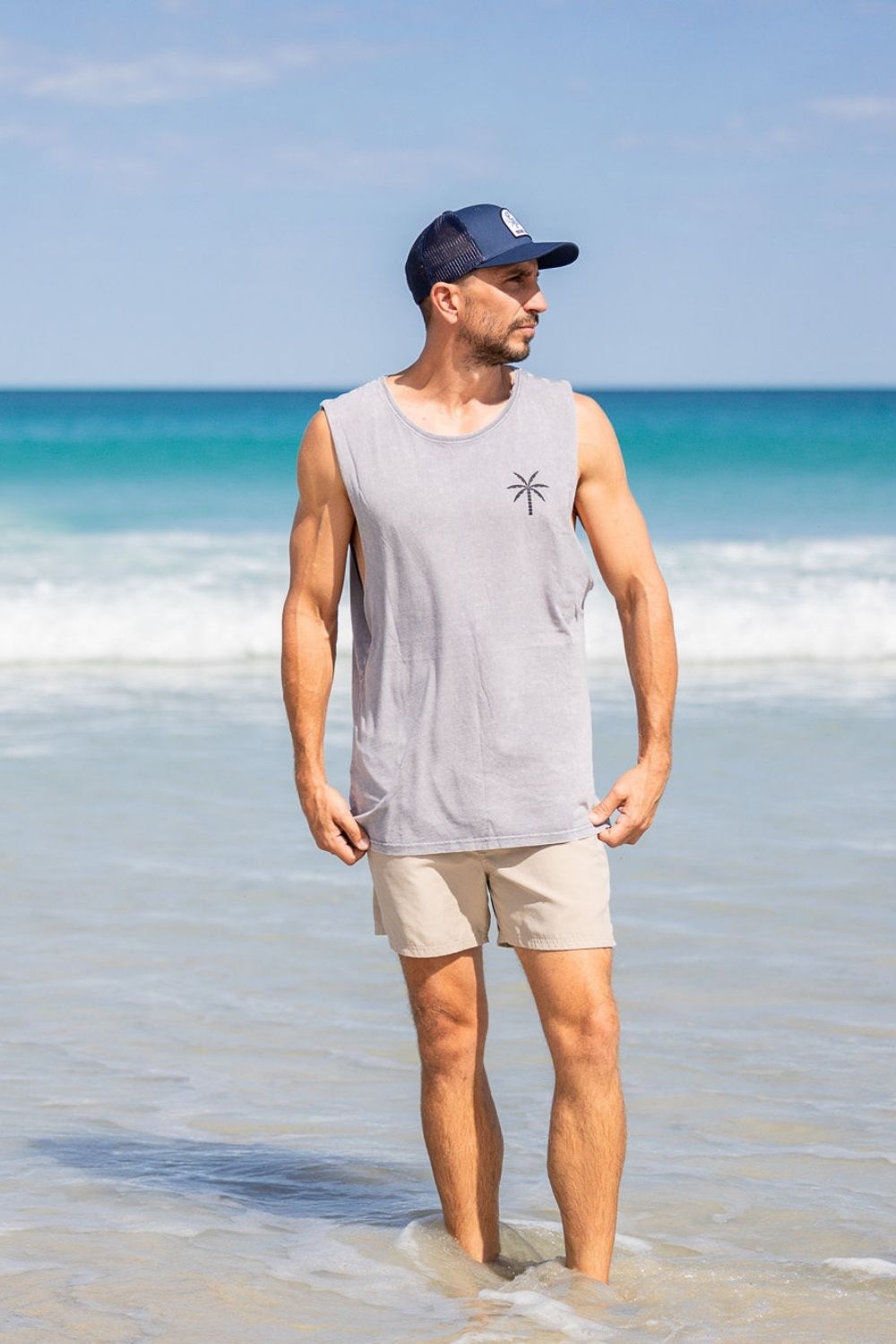 Beach Cut Off Tank - Ash